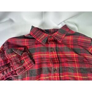 Men's Pacsun Red Plaid Flannel Long Sleeve Button Up Shirt Size Small Cotton‎
